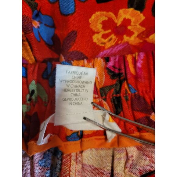 C&C California Linen Rayon Floral Shorts 6 Hi Waist Beaded Fringe Festival Boho - Picture 11 of 11